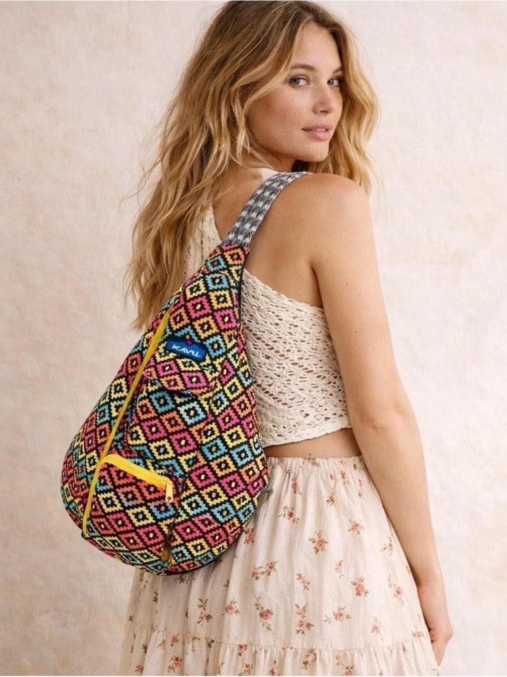 KAVU Rope Sling in Sunset Blocks - Picture 9 of 9